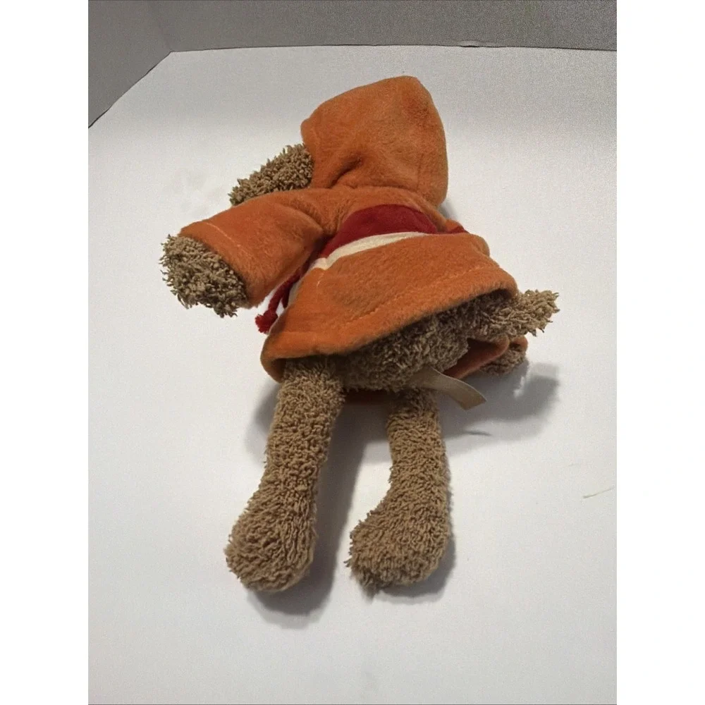 Bath & Body Works Plush Puppy Dog Orange Striped Hoodie Brown Sherpa Stuffed Toy